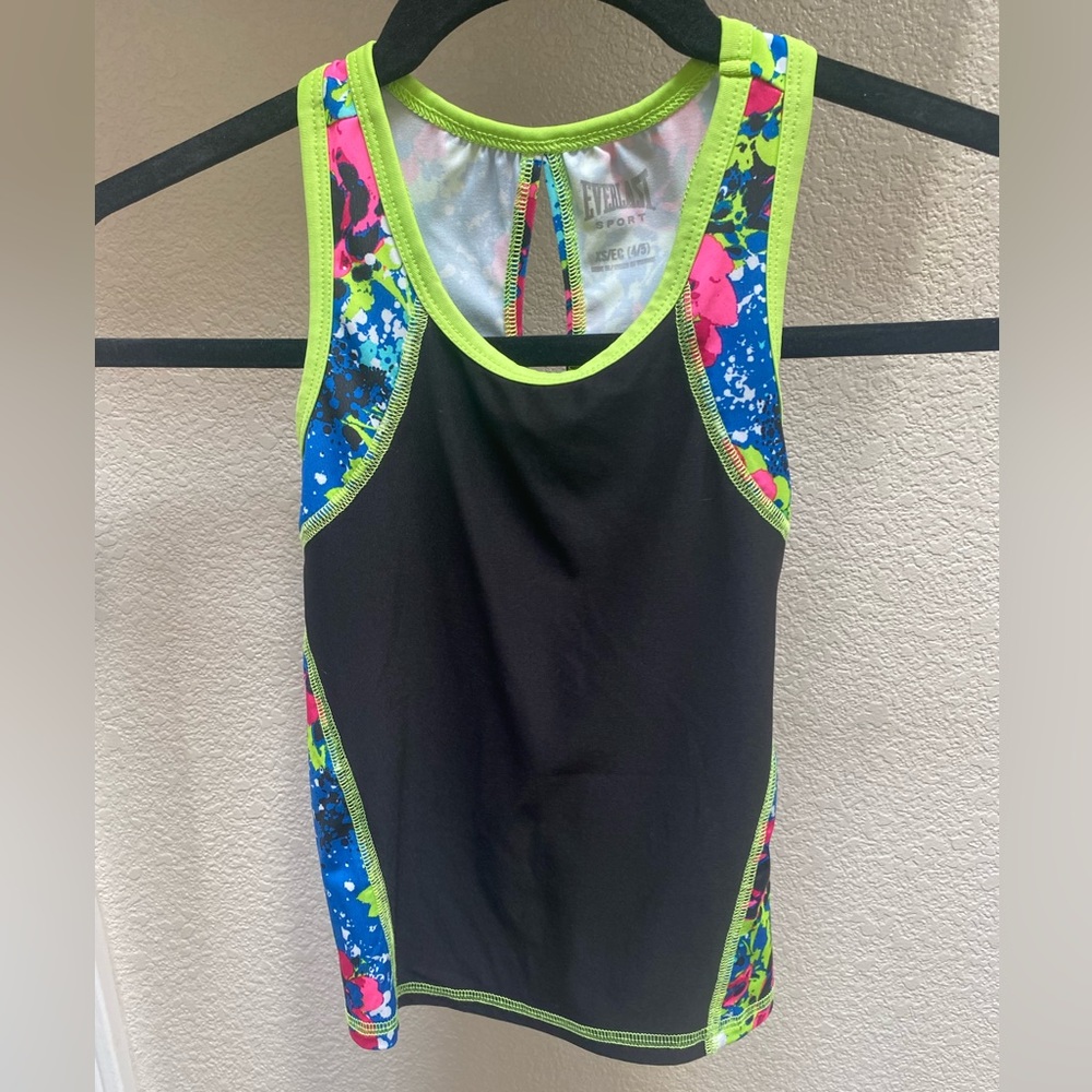 Everlast Sport, Kids, Girls, Tank Top, Black, Green, Pink, Blue, Size XS, 4-5